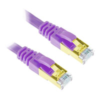 Xclio 2M Flat CAT7 Ethernet Cable Shielded Tangle Free 10Gbps RJ45 Cable LSZH - Purple