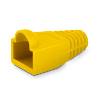 Xclio Yellow Snag-free RJ45 Network Cable Connector Boots, Pack of 100
