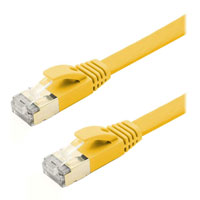Xclio 20M Flat CAT7 Ethernet Cable Shielded Tangle Free 10Gbps RJ45 Cable LSZH - Yellow