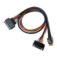 50cm SlimSAS (4i) SFF-8654 to U.2 SFF-8639 PCIe Gen4 Cable
