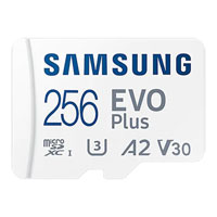 Samsung Evo Plus 256GB 4K Ready MicroSDXC Memory Card UHS-I U3/V30/A2 with SD Adapter