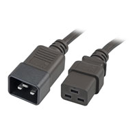 Scan 3.5m Mains Extension Lead Plug C19 (F) to C20(M) Power Cable/Connector - Black