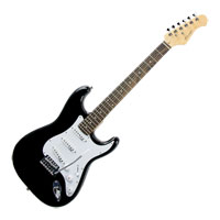Fairclough - S-Style Guitar Black SSS Rosewood Fingerboard White Pickguard
