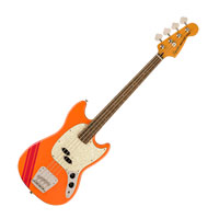 Squier - FSR Classic Vibe '60s Competition Mustang Bass, Capri Orange with Dakota Red Stripes