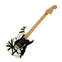 EVH Striped Series '78 Eruption, Maple Fingerboard, White with Black Stripes Relic