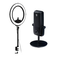 Elgato Premium Edge-lit WiFi Studio Ring Light w/ Wave:1 Condenser USB Streaming Mic