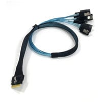 50cm SlimSAS 8i (SFF-8654) to 8X Latching SATA Cable