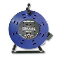 ProElec 30m Metal-Framed Cable Reel with Plastic Drum