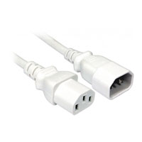 Scan 3m Mains Extension C13 to C14 Power Cable/Connector - White