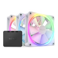 NZXT F120 RGB 120mm PWM Fan 3 Pack with Controller White