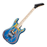 Kramer Baretta Hot Rod Guitar - Blue Sparkle with Flames