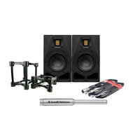 ADAM Audio - A4V Nearfield Monitors Pair, Iso Stands, Leads & Sonarworks Microphone