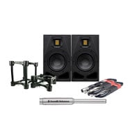 ADAM Audio - A4V Nearfield Monitors Pair, Iso Stands, Leads & Sonarworks Microphone