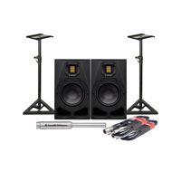 ADAM Audio - A7V Nearfield Monitor, 2-way, 7"" woofer + Stands + Leads+ Sonarworks Mic