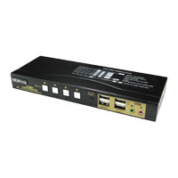 4 Port DisplayPort KVM Switch 4K@60Hz w/Cables & Remote Control