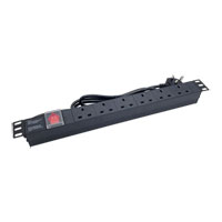 Powercool 1U PDU Horizontal Type 6Way 1.8m, UK Plug