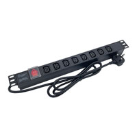 Powercool 1U PDU Horizontal Type 8Way 1.8m UK Plug