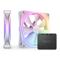 NZXT F140 RGB Duo 140mm PWM Fan 2 Pack with Controller White