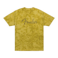 Fender Spaghetti Logo Tie-Dye T-Shirt, Mustard, M