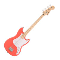 Squier Sonic Bronco Bass, Maple Fingerboard, White Pickguard, Tahitian Coral