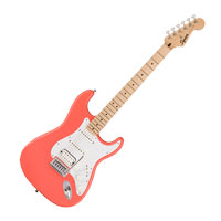 Squier Sonic Stratocaster HSS, Maple Fingerboard, White Pickguard, Tahitian Coral