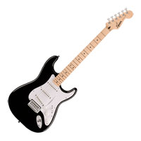 Squier Sonic Stratocaster, Maple Fingerboard, White Pickguard, Black