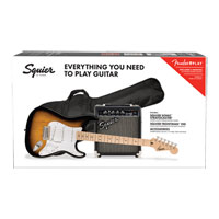 Squier Sonic Stratocaster Pack, Maple Fingerboard, 2-Colour Sunburst, Gig Bag, 10G - 230V UK