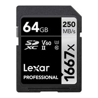 Lexar Professional 1667x SDXC Silver Series V60 64GB