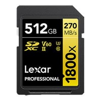 Lexar Professional 1800x SDXC Gold Series 512GB