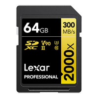 Lexar Professional 2000x SDHC UHS-II Card GOLD Series 64GB