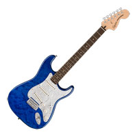 Squier FSR Affinity Series Stratocaster QMT, Sapphire Blue Transparent