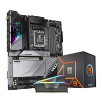 Gigabyte X670E AORUS MASTER + AMD Ryzen 9 7900X CPU Bundle + 64GB Corsair RAM Bundle
