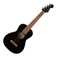 Fender Avalon Tenor Ukulele, Walnut Fingerboard, Black