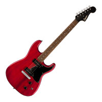 Squier - Paranormal Strat-O-Sonic, Laurel Fingerboard, Black Pickguard, Crimson Red Transparent