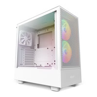 NZXT H5 Flow RGB White Mid Tower Tempered Glass Gaming Case