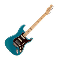 Fender MIJ Hybrid II Stratocaster HSS Limited Run Reverse Telecaster Head, Ocean Turquoise