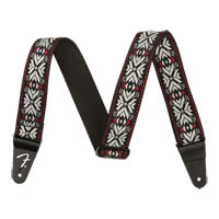 Fender Pasadena Woven Strap, Red Snowflake, 2"