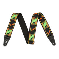 Fender 2" Neon Monogrammed Strap (Green and Orange)