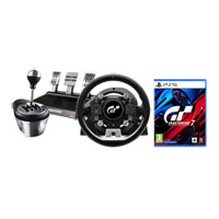 Thrustmaster T-GT II Wheel w/ Pedals & TH8A Shifter & Gran Turismo 7 PS5 Game Bundle