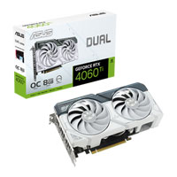 ASUS NVIDIA GeForce RTX 4060 Ti 8GB DUAL OC White Ada Lovelace Graphics Card