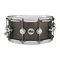 DW 14" x 6.5" Satin Black Nickel Over Brass Collector's Series Snare Drum with Chrome Hardware