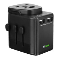 Bitmore World to World International Travel Charger with 2 USB A Charging Ports 175+ Countries