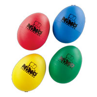 NINO Percussion Egg Shakers 4 Pcs. 1 Blue, 1 Green, 1 Red, 1 Yellow, Set of 4 Psc.