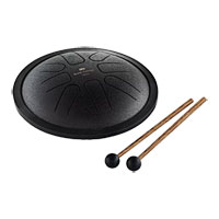 Meinl Sonic Energy Small Steel Tongue Drum, Black, F Minor, 8 Notes, 7" / 18 cm diameter