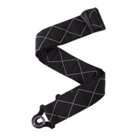 D'Addario Auto Lock Guitar Strap Black Padded Diamonds