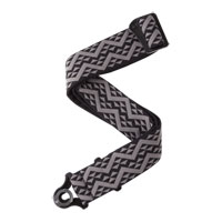 D'Addario Auto Lock Guitar Strap Black Padded Geometric