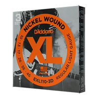 D'Addario EXL110-3D Nickel Wound Electric Guitar Strings, Regular Light, 10-46, 3 Sets