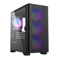 Montech AIR 100 ARGB Black Tempered Glass micro-ATX Case with 4x RGB Fans