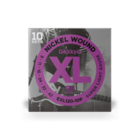 D'Addario EXL120-10P Nickel Wound Electric Guitar Strings, Super Light, 9-42, 10 Sets