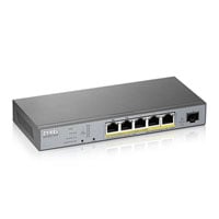 Zyxel 5-Port GS1350-6HP Smart Managed PoE Gigabit Switch with GbE Uplink